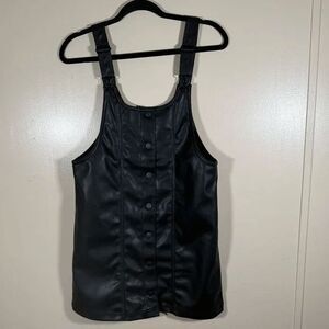 Celebrity Pink Faux Leather Mini Dress Jet Black